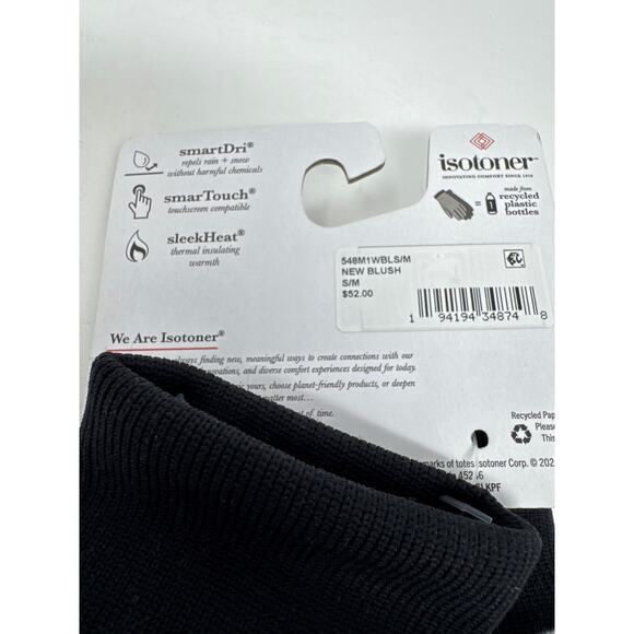 Brand New Isotoner Women's Size L/XL Black Pink Snow & Waterproof Gloves Mittens - Picture 6 of 10